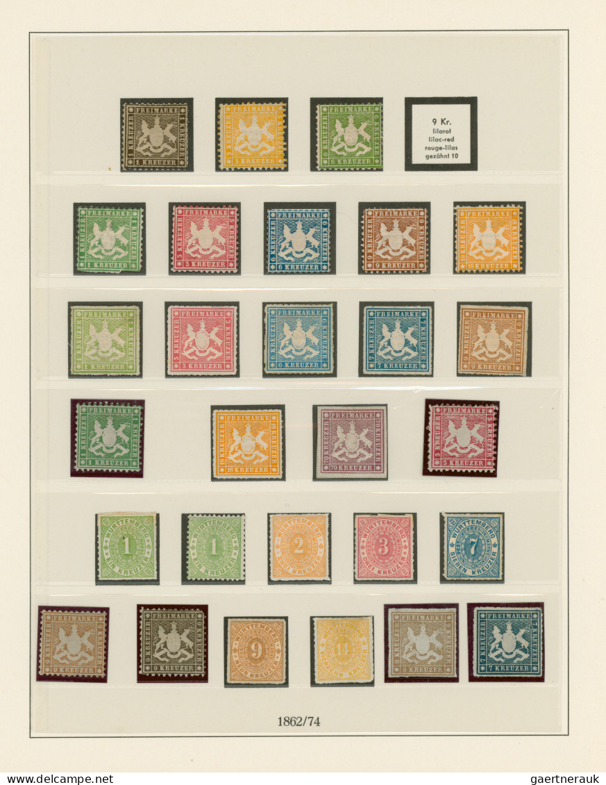 Württemberg - Marken Und Briefe: 1851/1874, Ungebrauchte Sammlung Der Marken Der - Autres & Non Classés