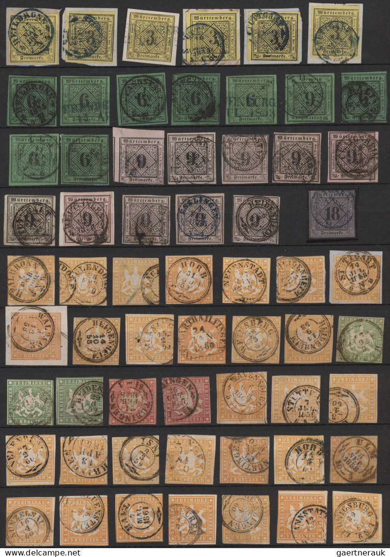 Württemberg - Marken Und Briefe: 1851/1875, Saubere Gestempelte Sammlung Von Ca. - Altri & Non Classificati