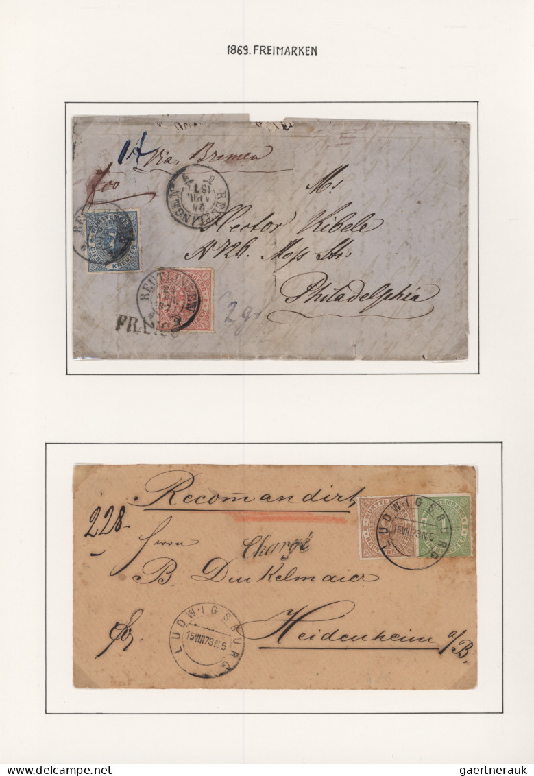 Württemberg - Marken Und Briefe: 1851/1920, Hochwertige Kreuzer-/Pfennigzeit-Sam - Other & Unclassified