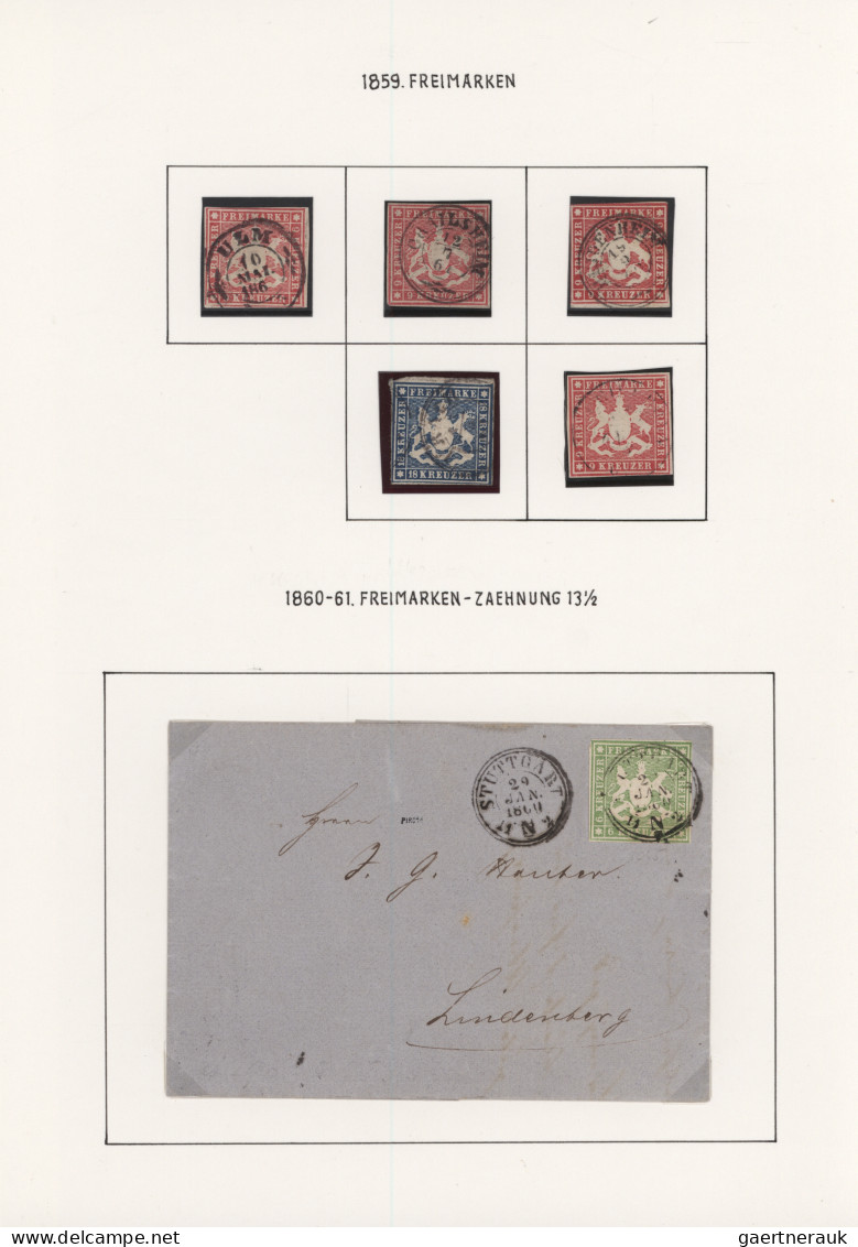 Württemberg - Marken und Briefe: 1851/1920, hochwertige Kreuzer-/Pfennigzeit-Sam