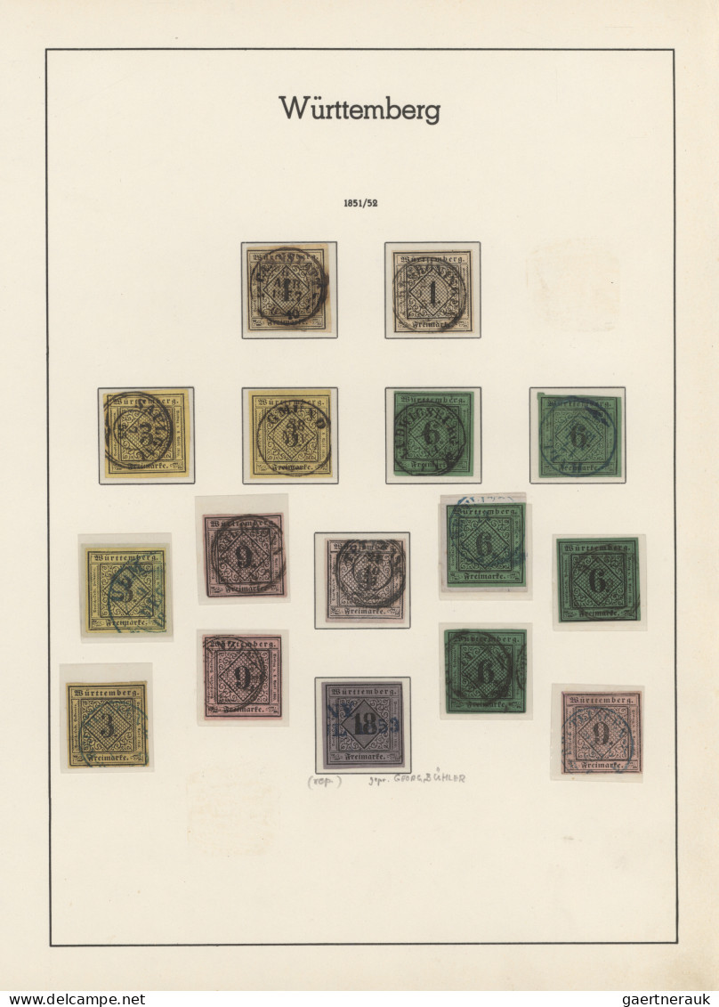 Württemberg - Marken Und Briefe: 1851/1923, Fast Nur Gestempelte Sammlung Auf Le - Sonstige & Ohne Zuordnung