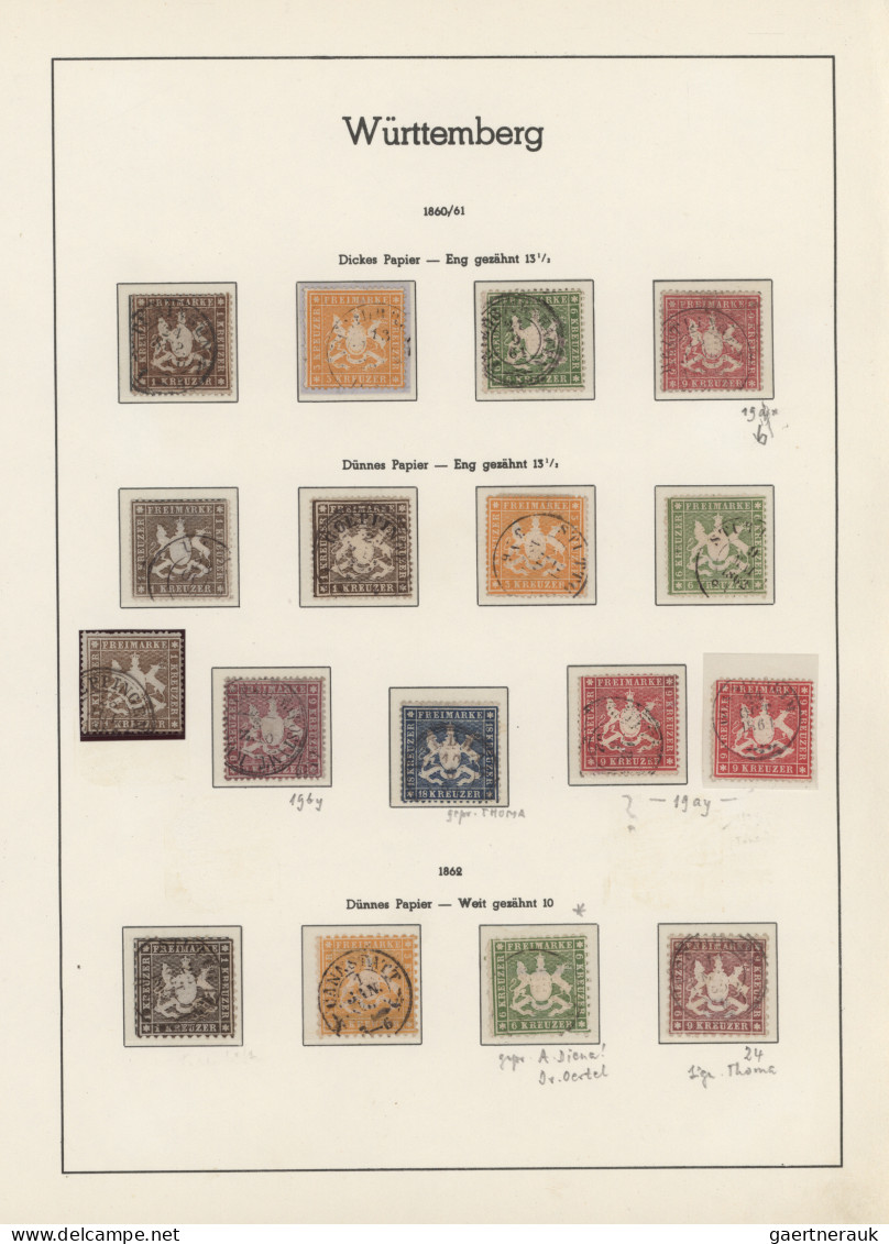 Württemberg - Marken Und Briefe: 1851/1923, Fast Nur Gestempelte Sammlung Auf Le - Sonstige & Ohne Zuordnung