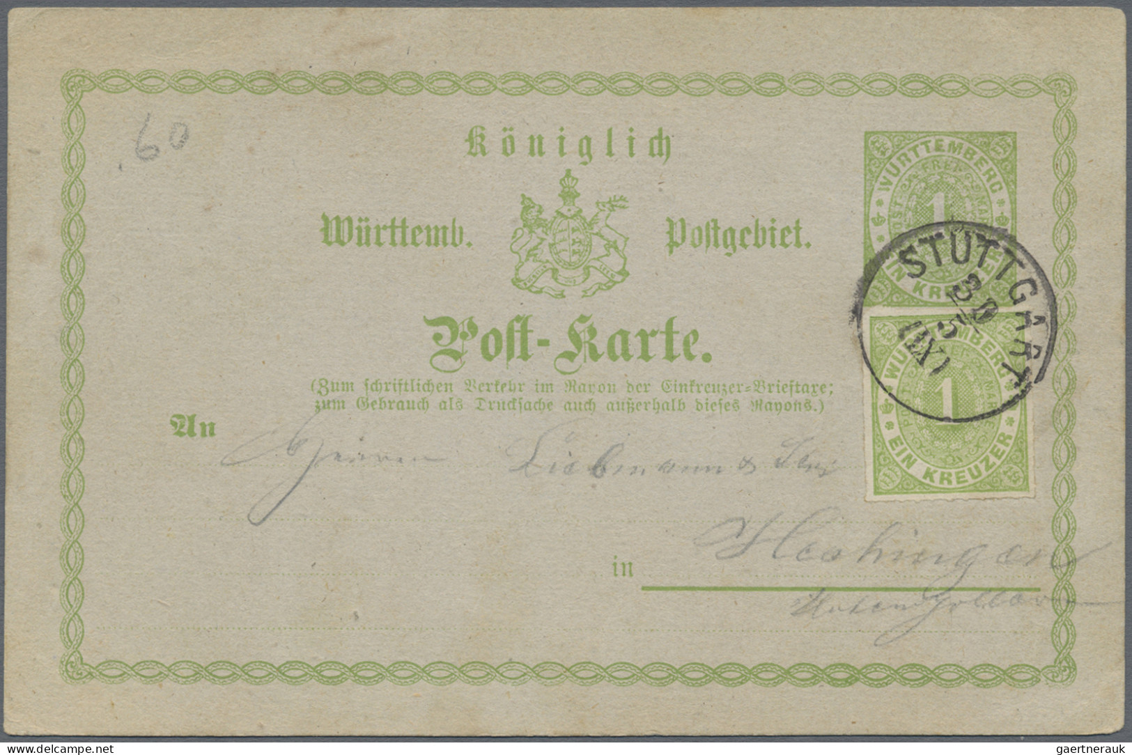 Württemberg - Marken Und Briefe: 1860/1874 (ca.), Konvolut Von über 125 Belegen - Sonstige & Ohne Zuordnung