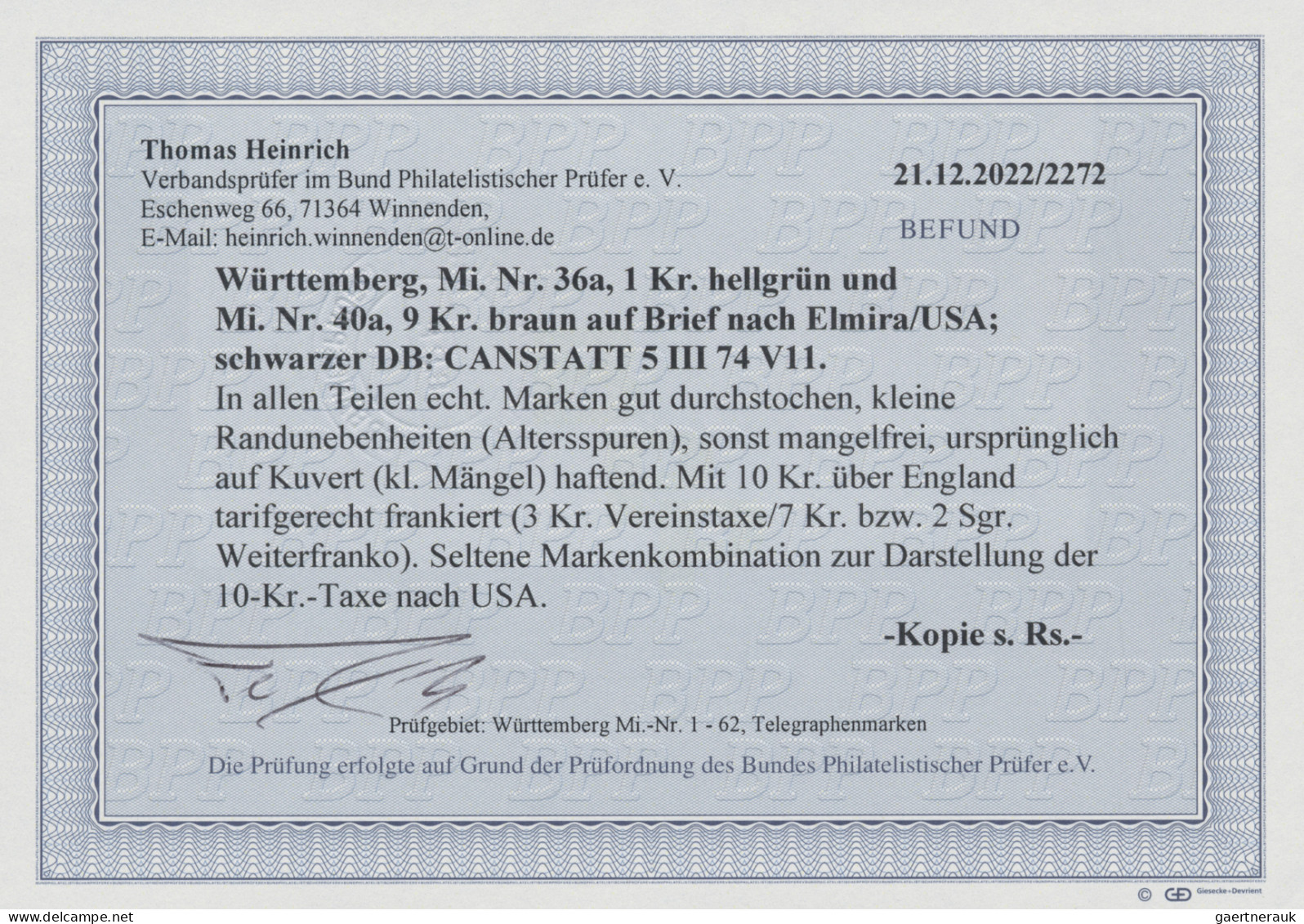 Württemberg - Marken Und Briefe: 1860/1874 (ca.), Konvolut Von über 125 Belegen - Other & Unclassified