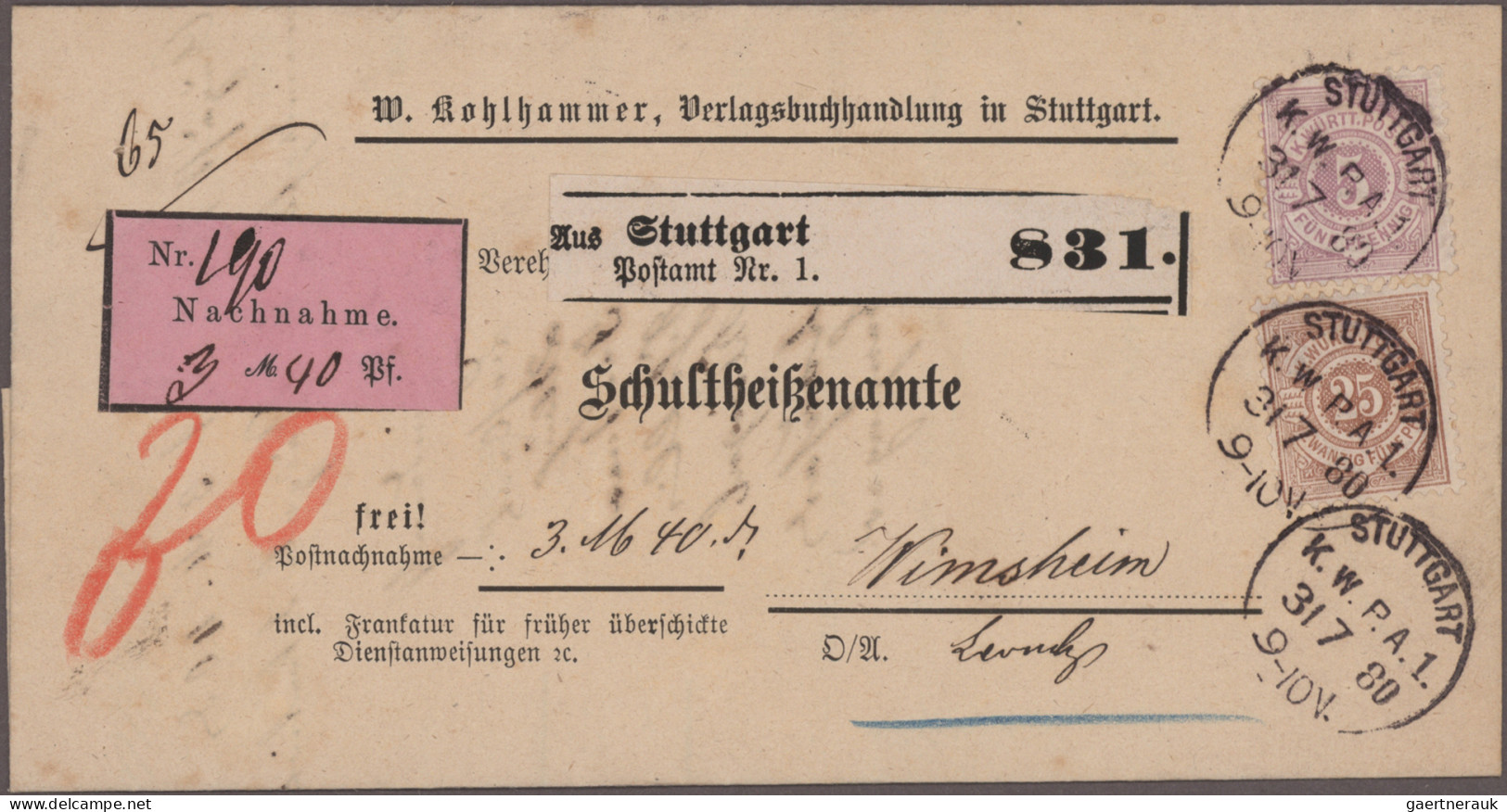 Württemberg - Marken Und Briefe: 1875/1920, Umfangreicher Sammlerbestand Mit Hun - Altri & Non Classificati