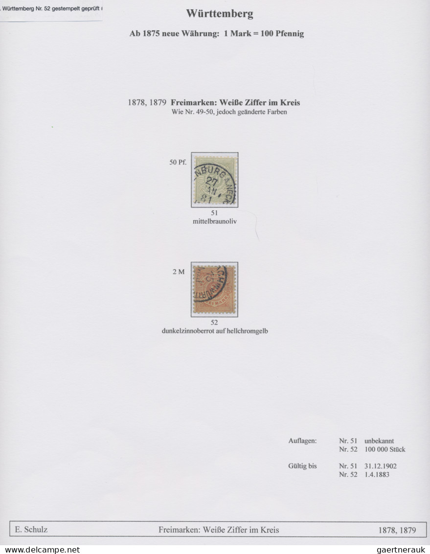 Württemberg - Marken Und Briefe: 1875/1923, Gestempelte Sammlung Der Pfennig-Zei - Altri & Non Classificati