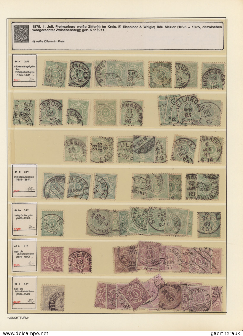 Württemberg - Marken Und Briefe: 1875/1923, Umfassende Spezialisierte Sammlung D - Andere & Zonder Classificatie