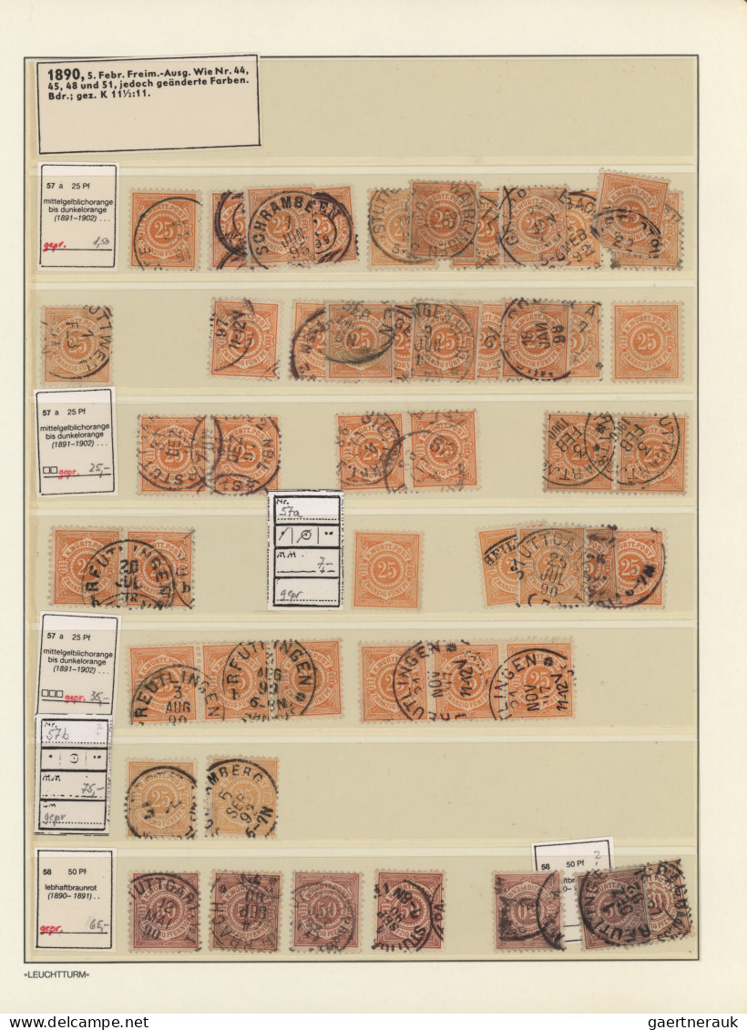 Württemberg - Marken Und Briefe: 1875/1923, Umfassende Spezialisierte Sammlung D - Other & Unclassified