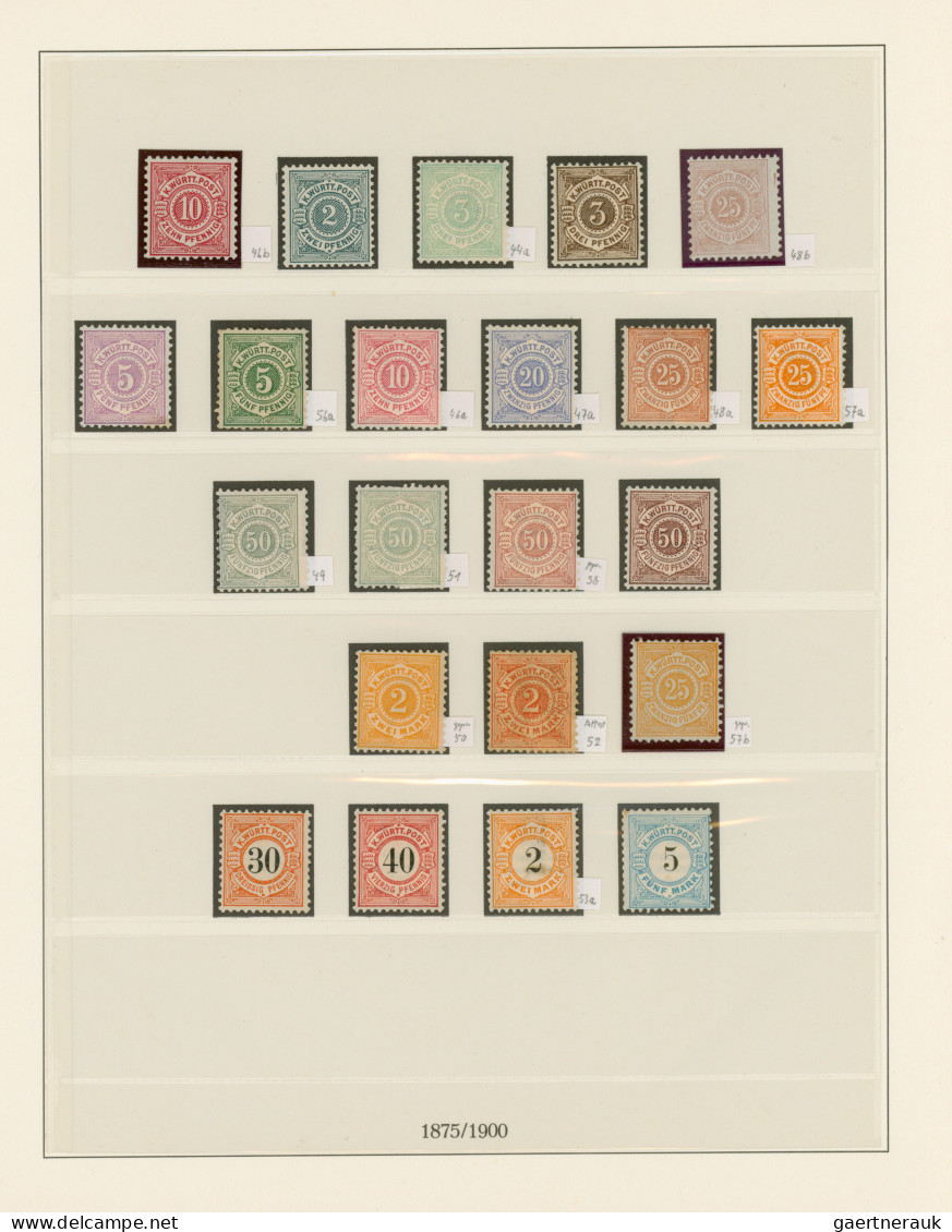 Württemberg - Marken Und Briefe: 1875/1923, Ungebrauchte Sammlung Der Pfennig-Ze - Sonstige & Ohne Zuordnung