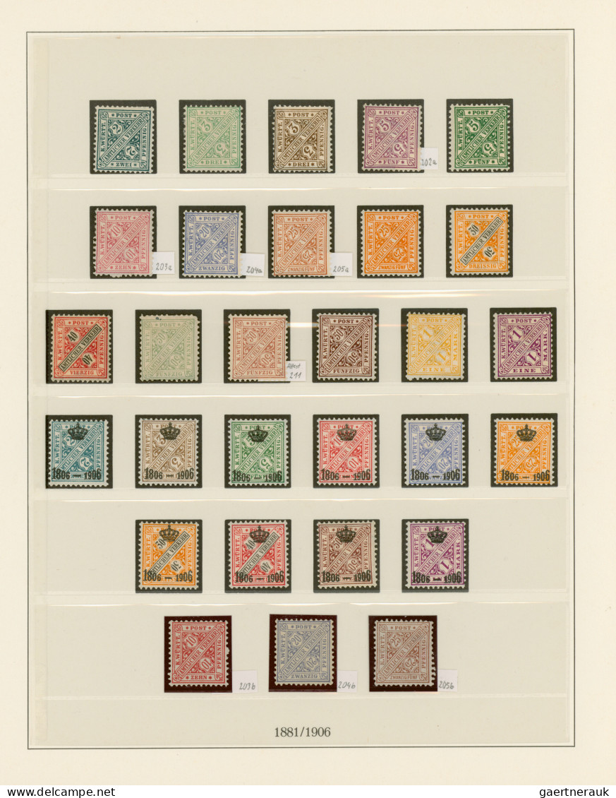 Württemberg - Marken Und Briefe: 1875/1923, Ungebrauchte Sammlung Der Pfennig-Ze - Autres & Non Classés