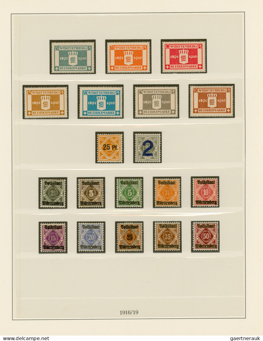 Württemberg - Marken Und Briefe: 1875/1923, Ungebrauchte Sammlung Der Pfennig-Ze - Other & Unclassified