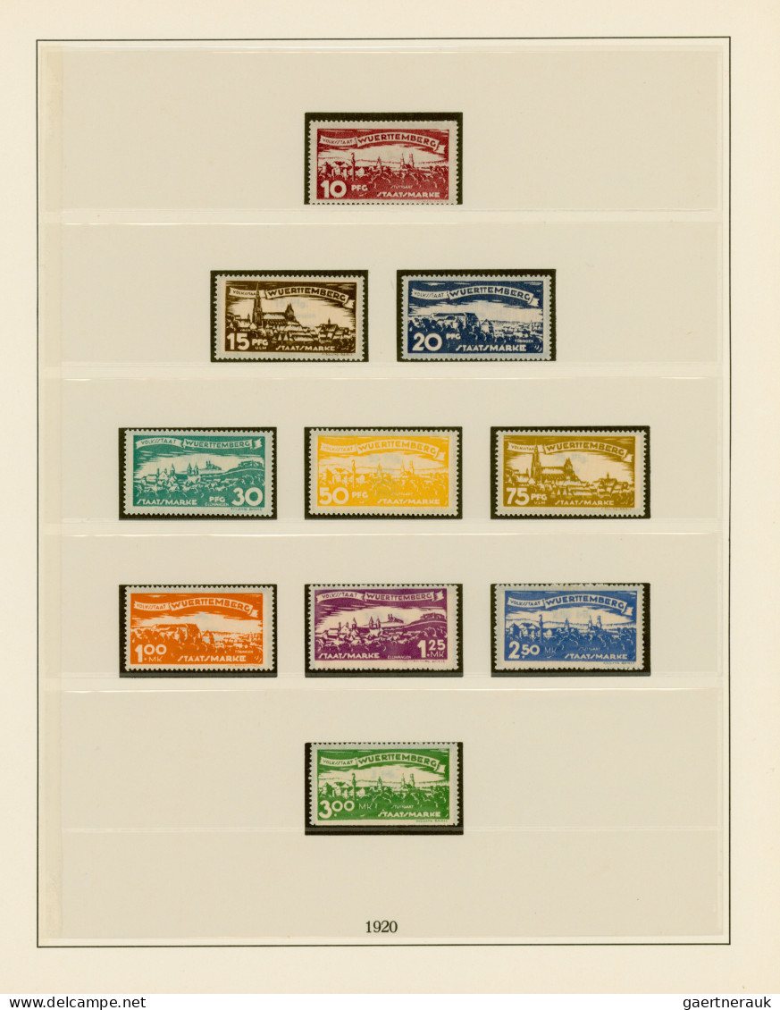 Württemberg - Marken und Briefe: 1875/1923, ungebrauchte Sammlung der Pfennig-Ze