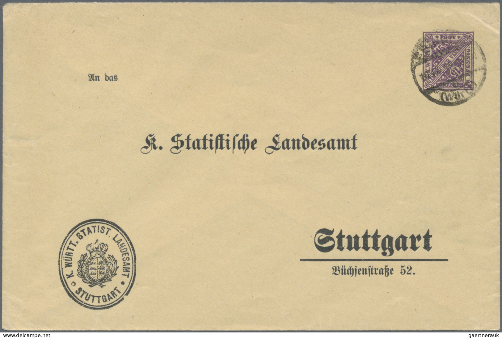 Württemberg - Ganzsachen: 1890/1910 (ca.), Partie von 20 gebrauchten und ungebra