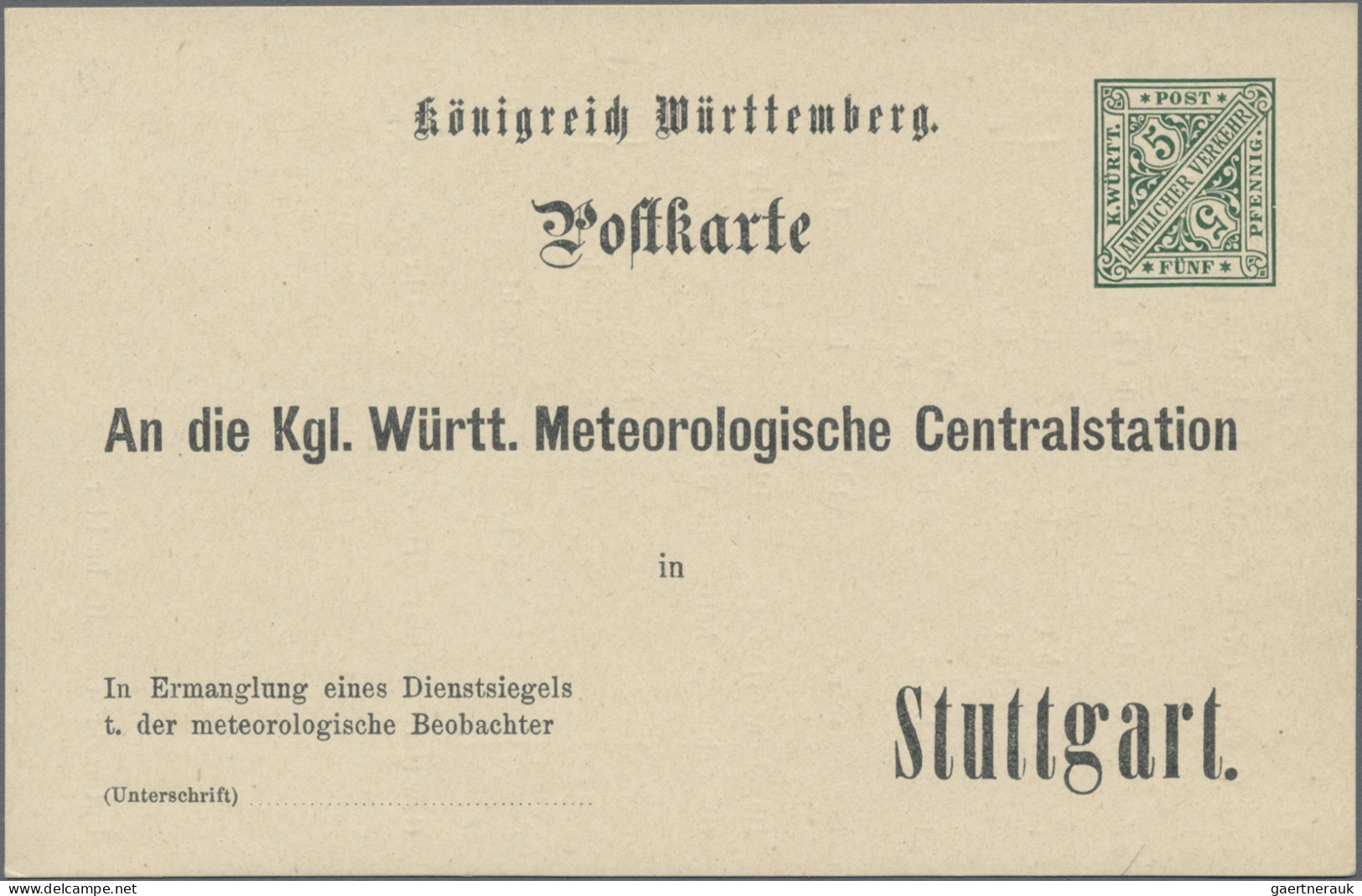 Württemberg - Ganzsachen: 1890/1910 (ca.), Partie von 20 gebrauchten und ungebra