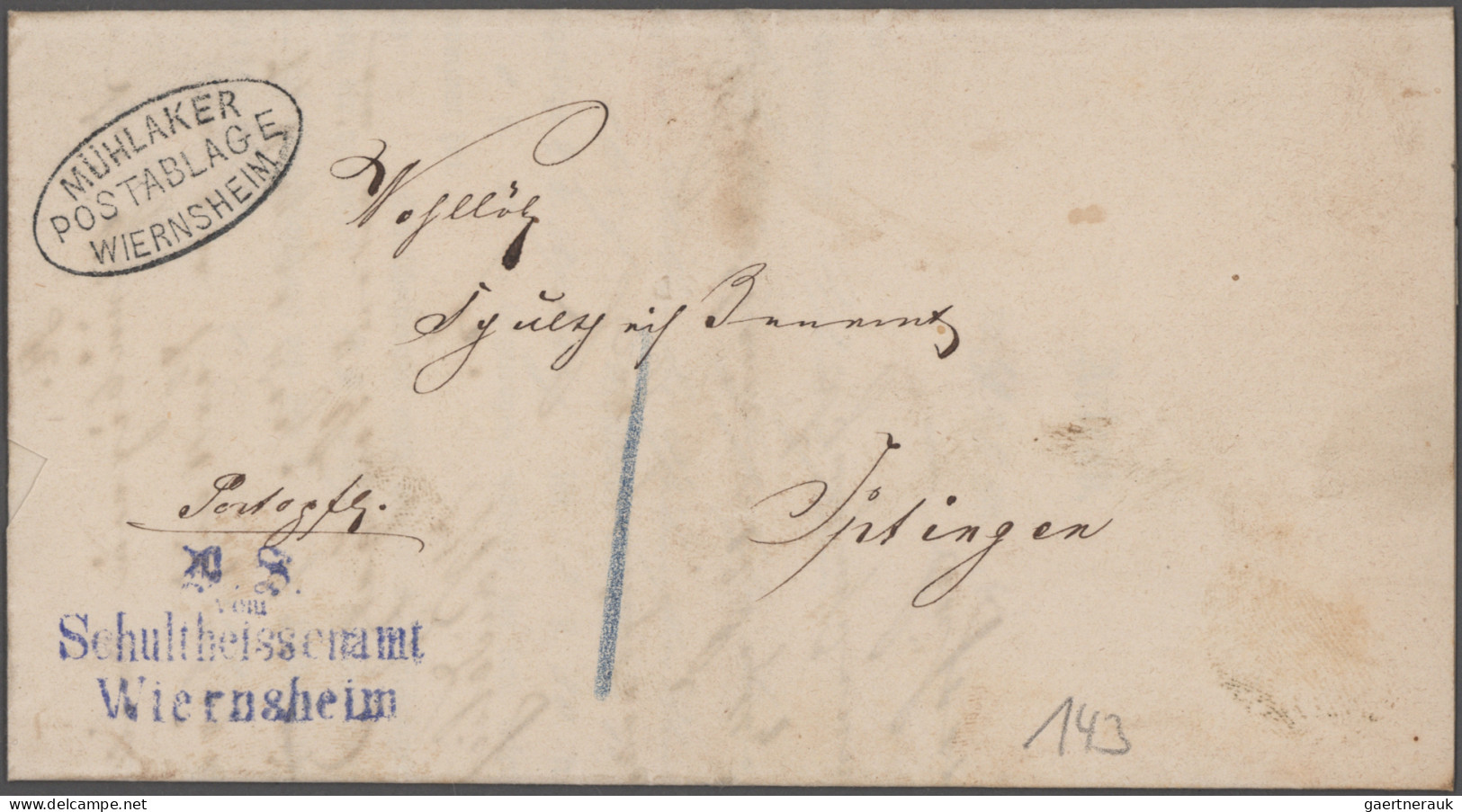 Württemberg - Postablagen: 1865/1875, Sammlung mit über 115 sauberen meist Diens
