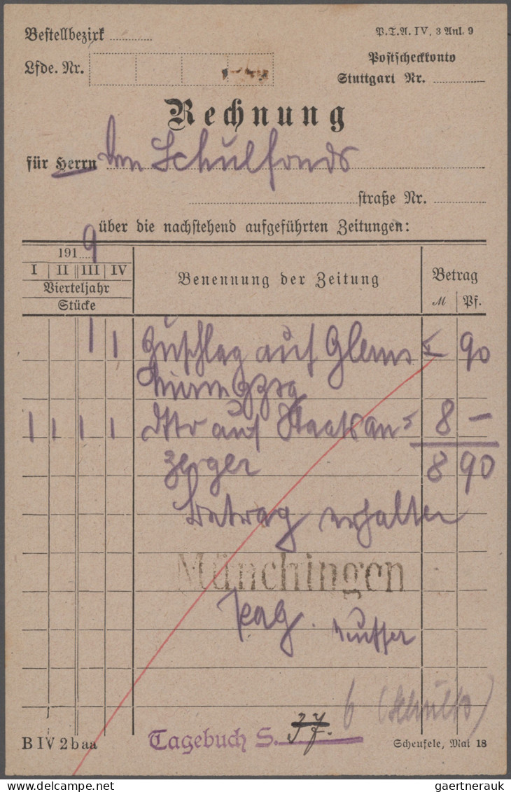 Württemberg - Besonderheiten: 1814/1950, Umfangreicher Nachlass-Bestand Mit Viel - Other & Unclassified