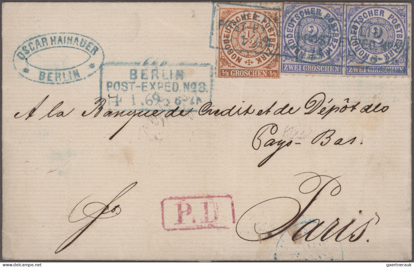 Norddeutscher Bund - Marken Und Briefe: 1868/1870, Kleines Lot Von 4 Dekorativen - Other & Unclassified
