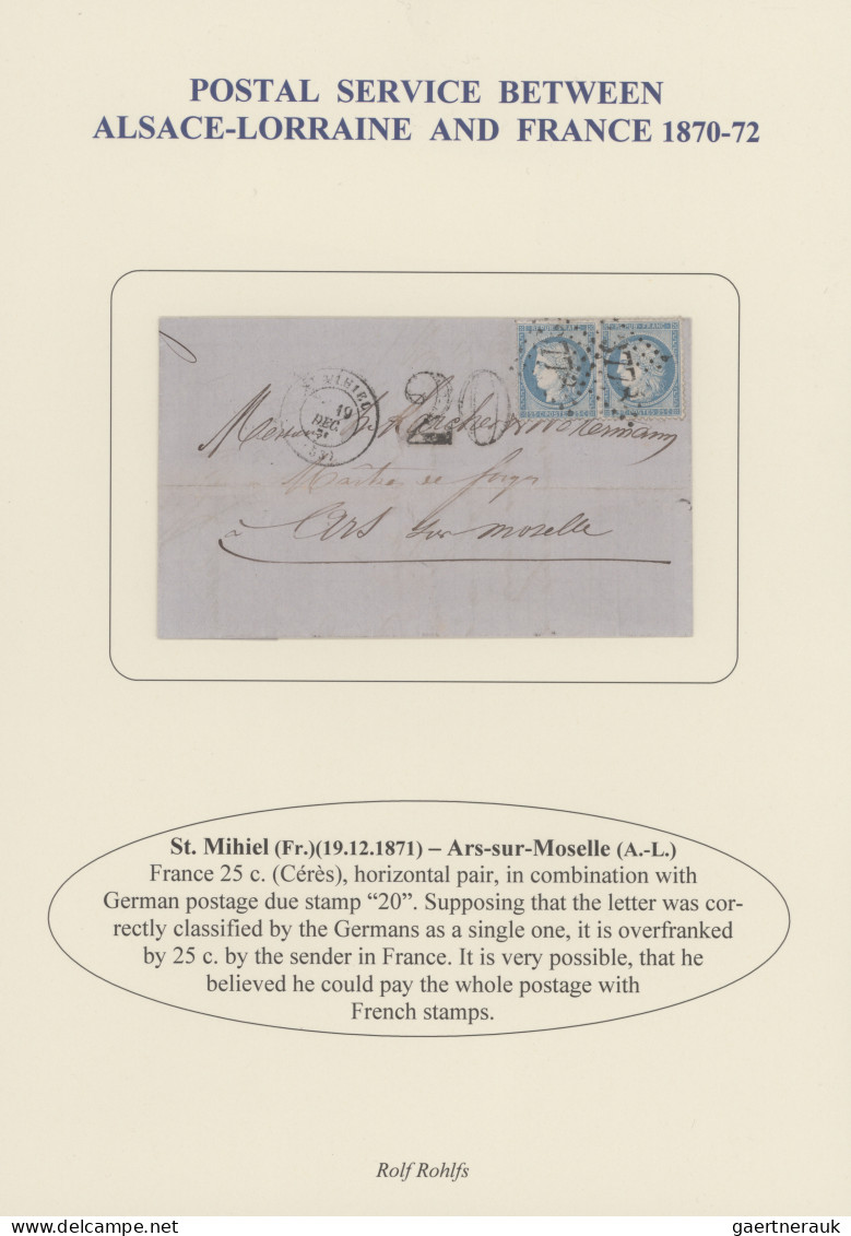 Elsass-Lothringen - Marken Und Briefe: 1871, Teile Und Reste Einer Ausstellungsa - Autres & Non Classés