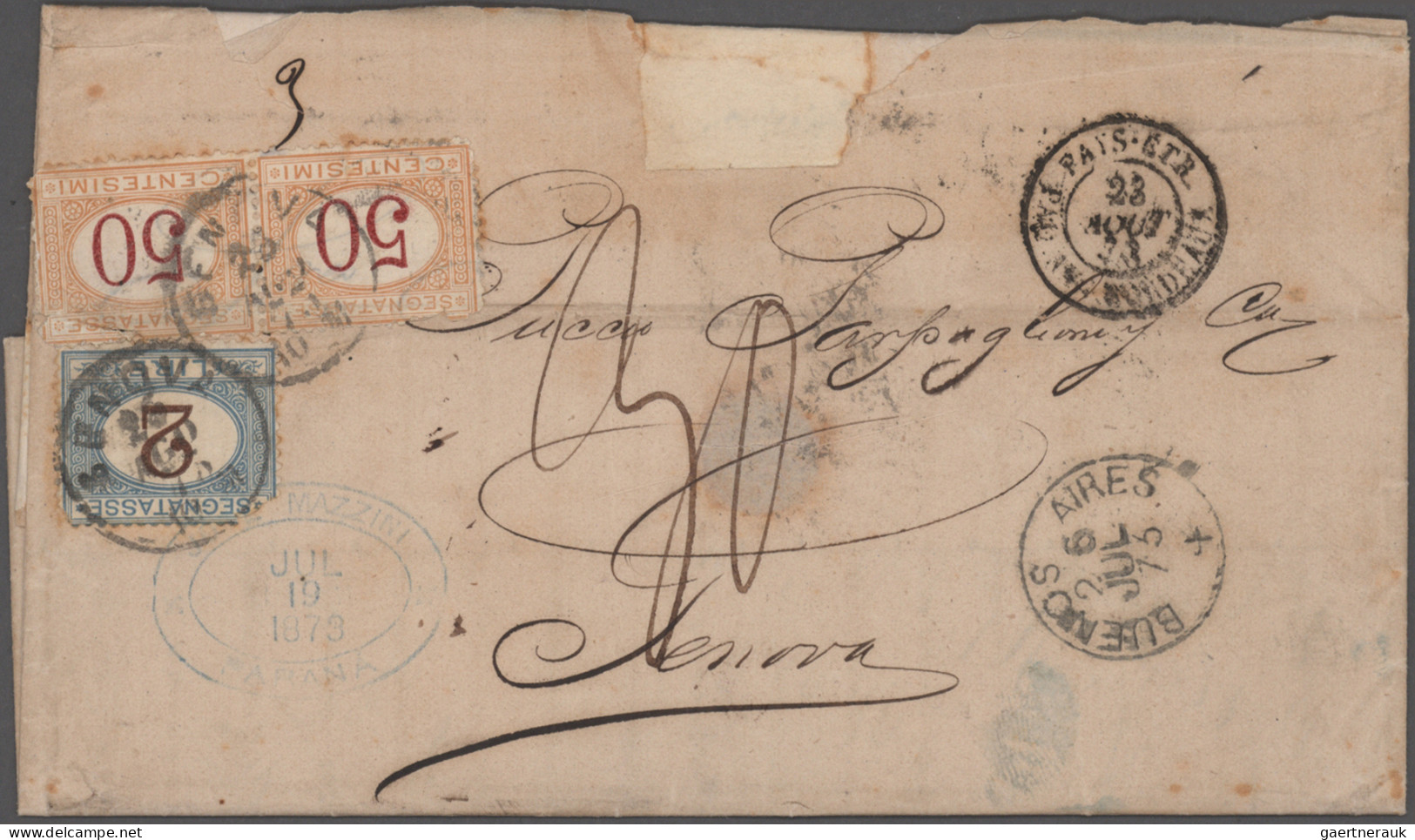 Transatlantikmail: 1855/1877, Mail Between South America And Europe (mainly Ital - Autres - Europe