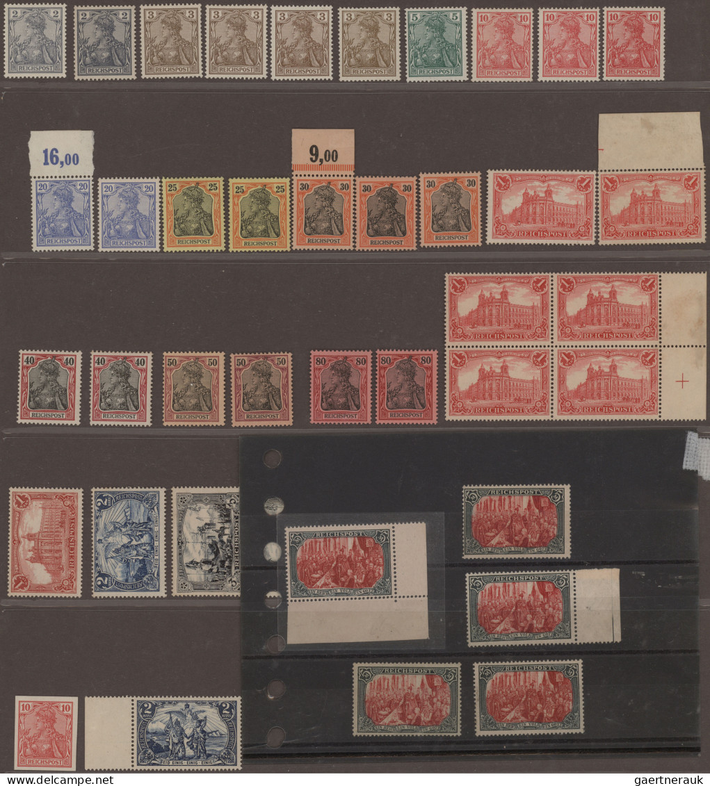 Deutsches Reich: 1872/1923, Sammlung postfrisch/ungebrauchter Ausgaben ab den Br