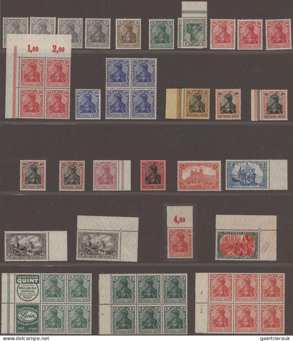 Deutsches Reich: 1872/1923, Sammlung postfrisch/ungebrauchter Ausgaben ab den Br