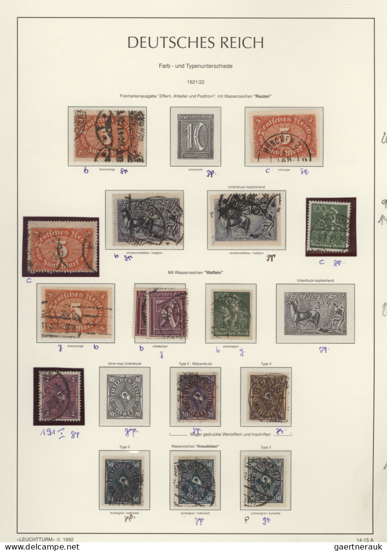 Deutsches Reich: 1871/1930, Gestempelte Sammlung Auf Leuchtturm-Vordrucken Und S - Verzamelingen