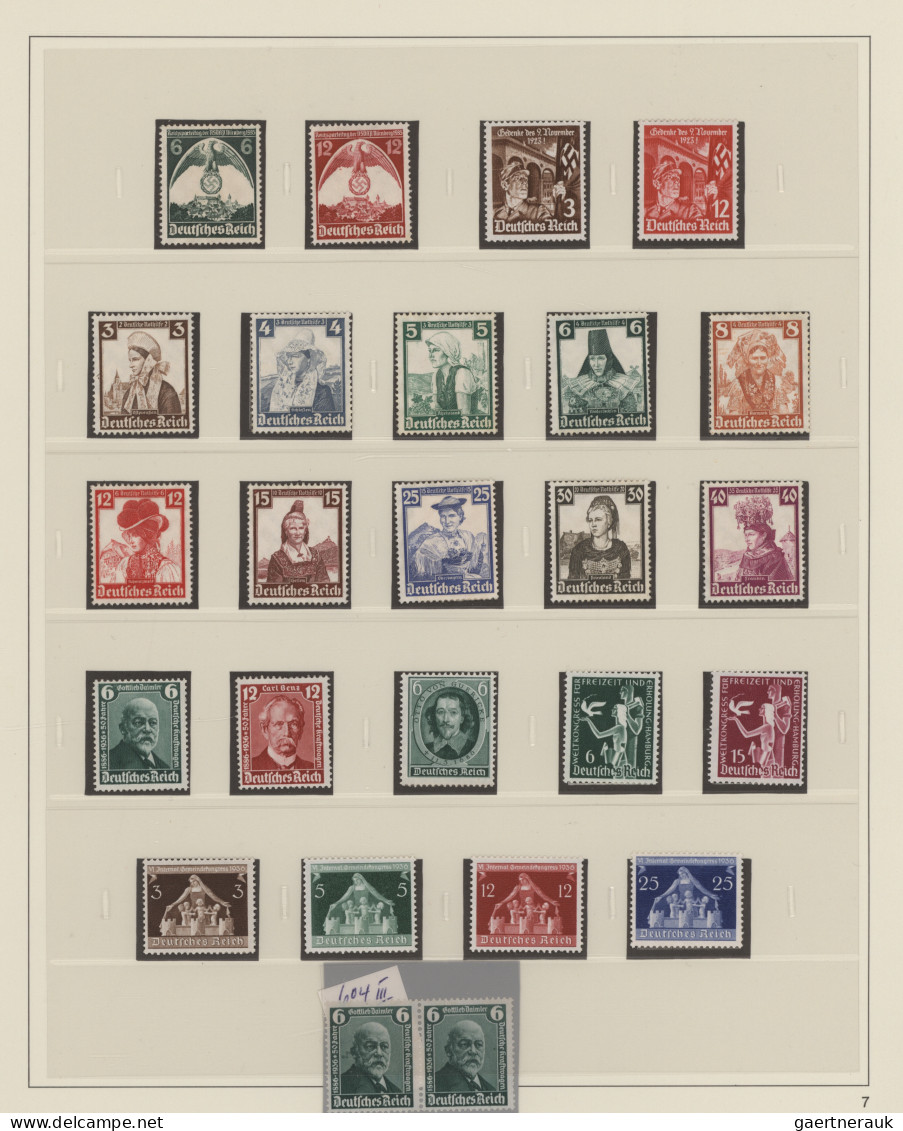 Deutsches Reich: 1872/1945, Sammlung in 4 Vordruckalben, gestempelt und postfris