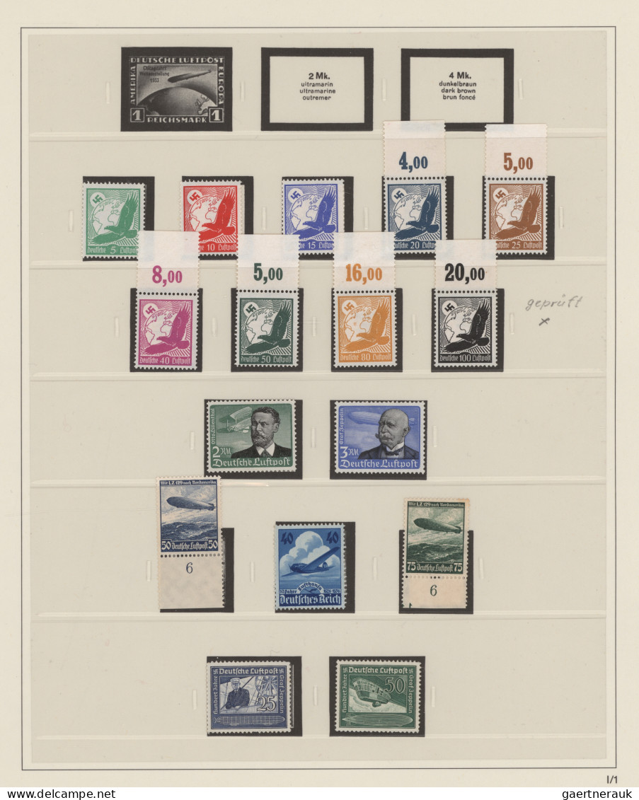 Deutsches Reich: 1872/1945, Sammlung in 4 Vordruckalben, gestempelt und postfris