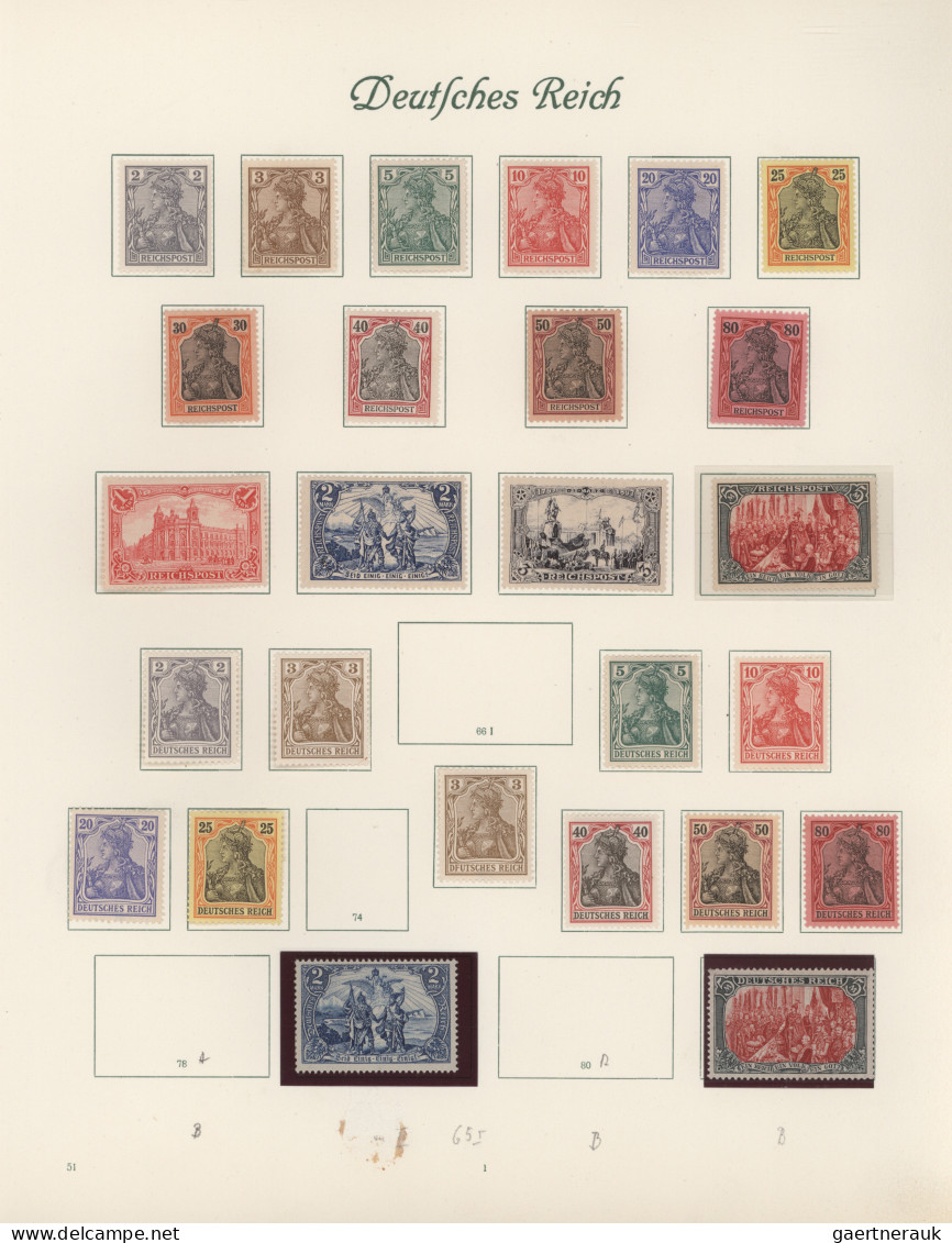 Deutsches Reich: 1872/1945, Postfrisch/ungebrauchte Sammlung In Einem Borek Falz - Sammlungen