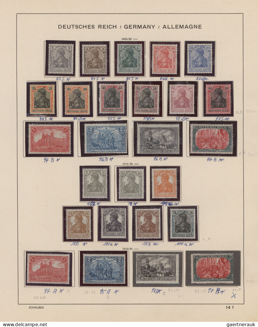 Deutsches Reich: 1872/1945, Reichhaltige Sammlung, Zumeist Ungebraucht/ Postfris - Collections