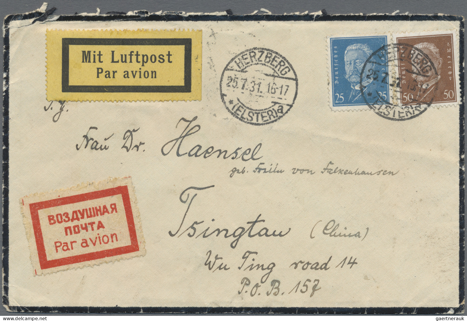 Deutsches Reich: 1913/1941, Destination CHINA, Vielseitige Sammlung Von 25 Brief - Collections