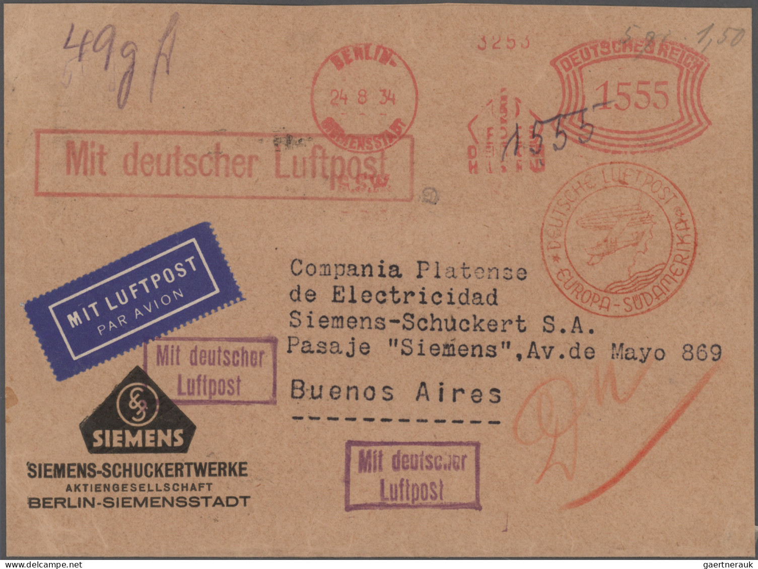 Deutsches Reich: 1933/1943, Destination ARGENTINIEN, Außergewöhnliche Sammlung V - Colecciones