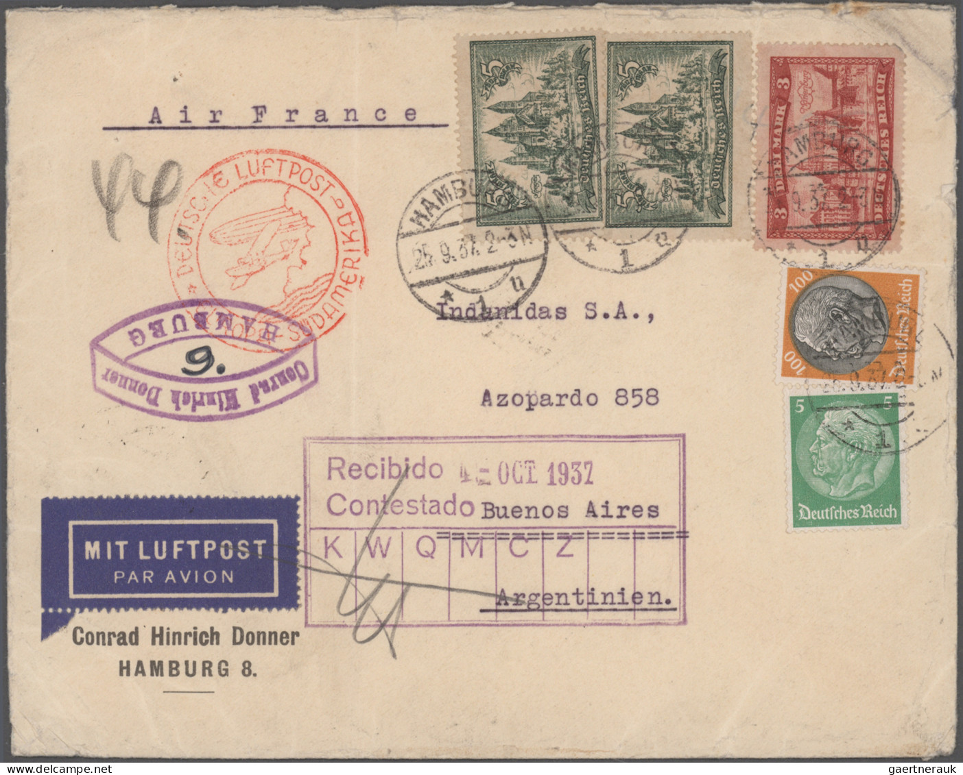 Deutsches Reich: 1933/1943, Destination ARGENTINIEN, außergewöhnliche Sammlung v
