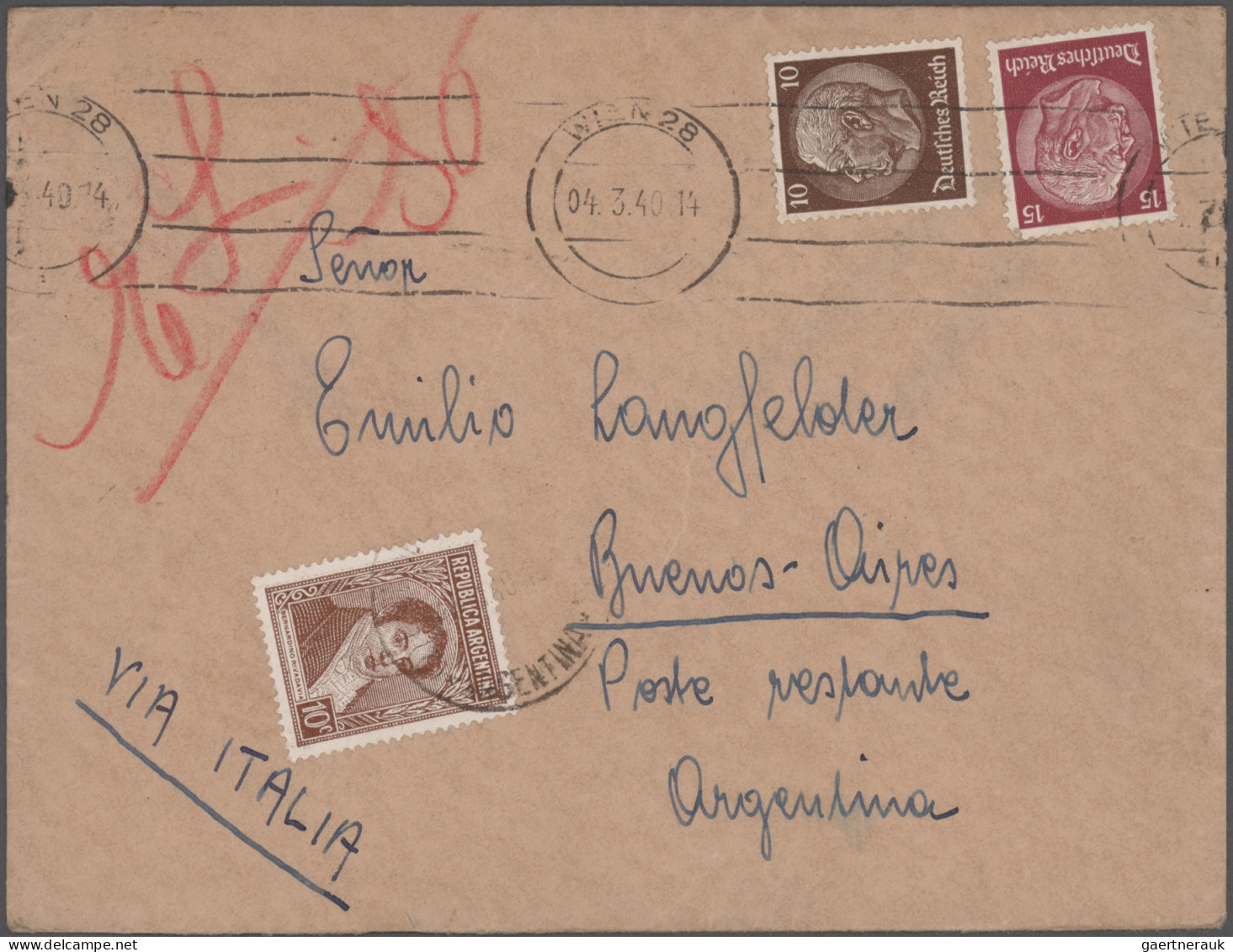 Deutsches Reich: 1933/1943, Destination ARGENTINIEN, außergewöhnliche Sammlung v