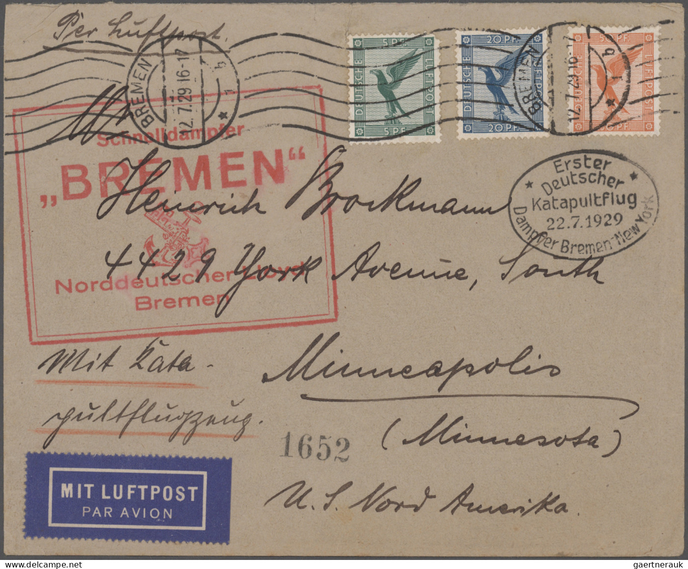 Deutsches Reich: 1929/1941, Destination USA, Sammlung Von 34 Briefen Und Karten, - Sammlungen