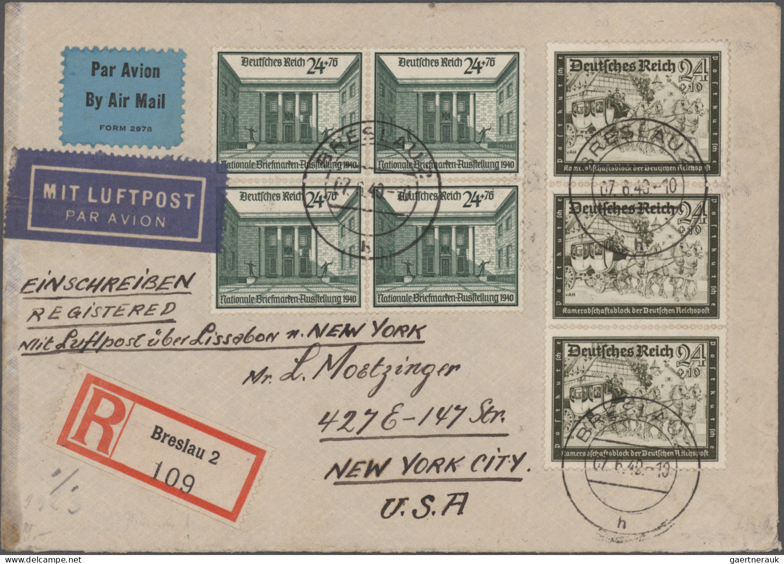 Deutsches Reich: 1929/1941, Destination USA, Sammlung Von 34 Briefen Und Karten, - Sammlungen