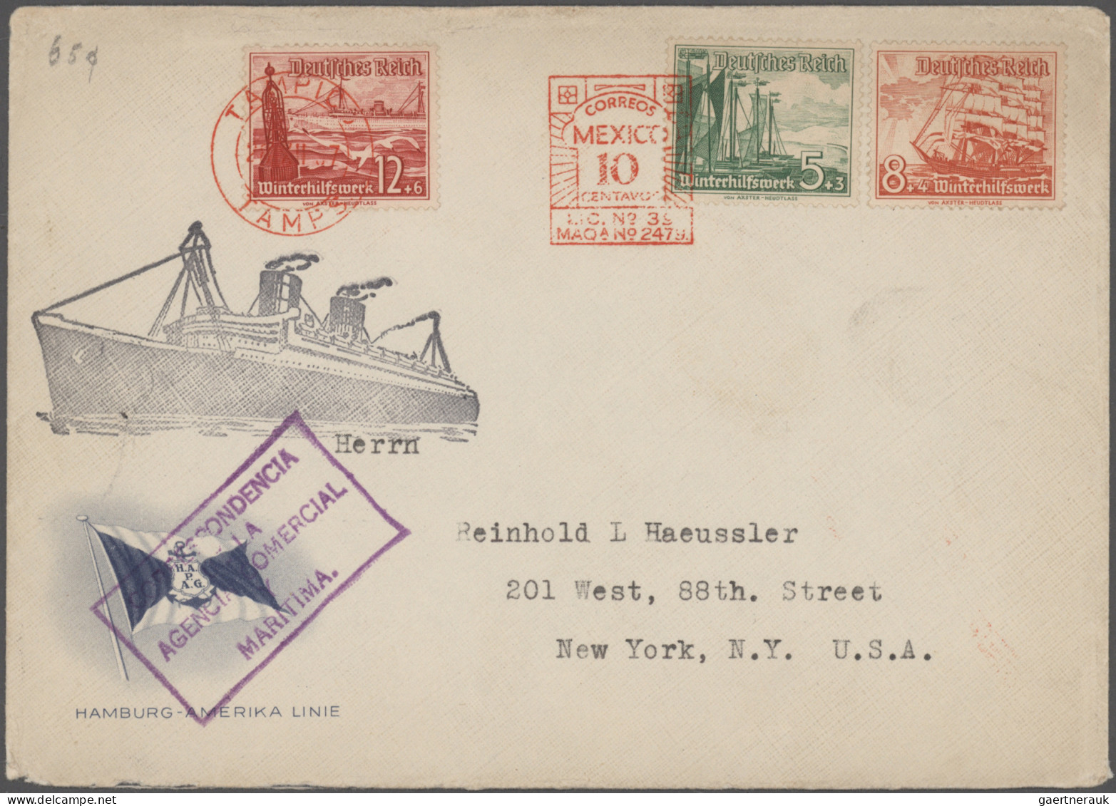 Deutsches Reich: 1929/1941, Destination USA, Sammlung von 34 Briefen und Karten,