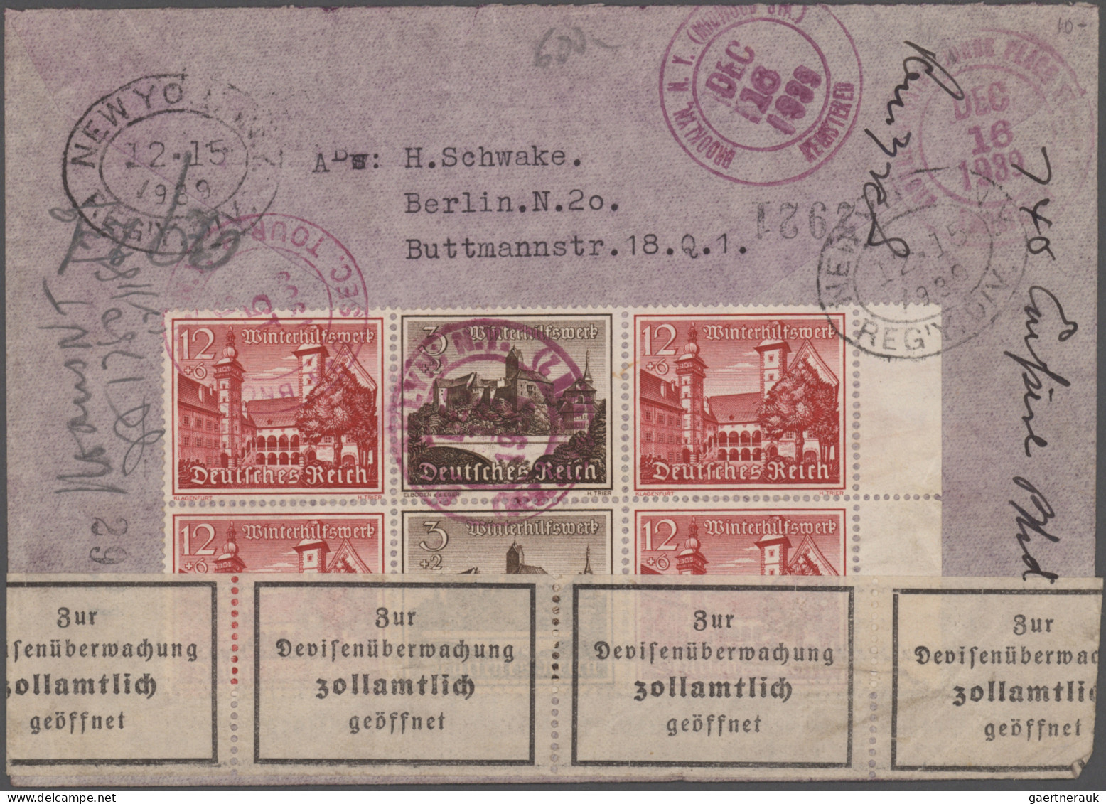 Deutsches Reich: 1929/1941, Destination USA, Sammlung von 34 Briefen und Karten,