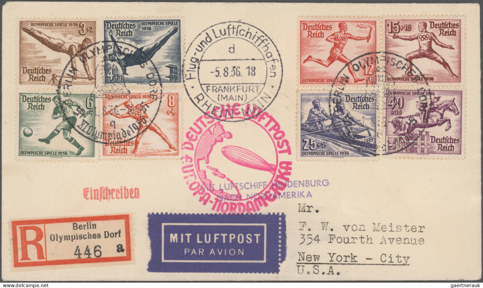 Deutsches Reich: 1929/1941, Destination USA, Sammlung von 34 Briefen und Karten,