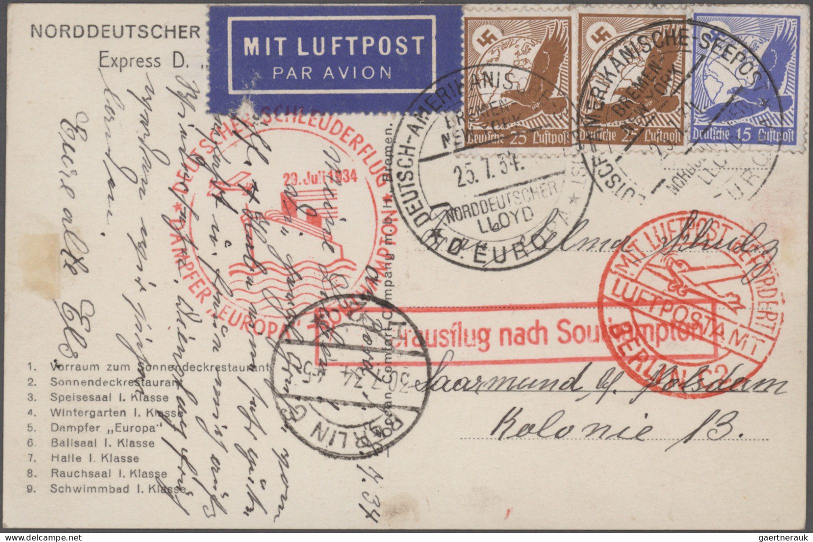 Deutsches Reich: 1929/1941, Destination USA, Sammlung von 34 Briefen und Karten,