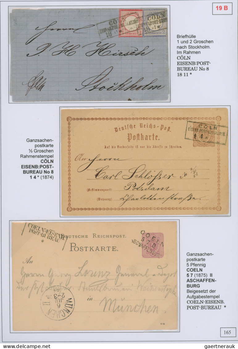 Deutsches Reich - Brustschild: 1872/1875 (ca), BAHNPOST, Ausstellungssammlung, s