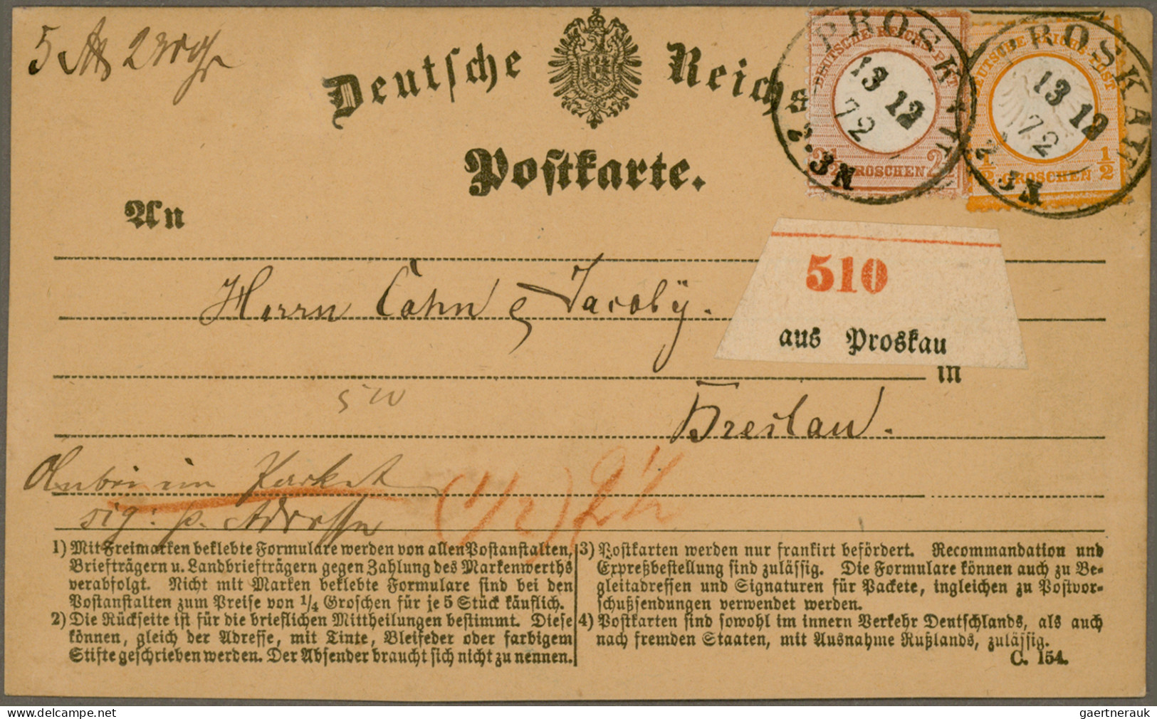 Deutsches Reich - Brustschild: 1872/1875 (ca.), Attraktiver Posten Von Ca. 100 B - Collections