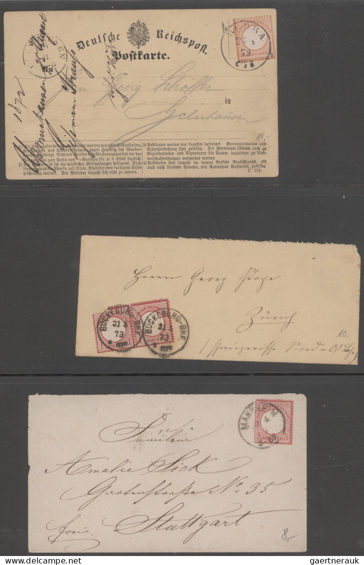Deutsches Reich - Brustschild: 1872, Lot Mit 19 Karten/Briefen Und 17 Ganzsachen - Sammlungen