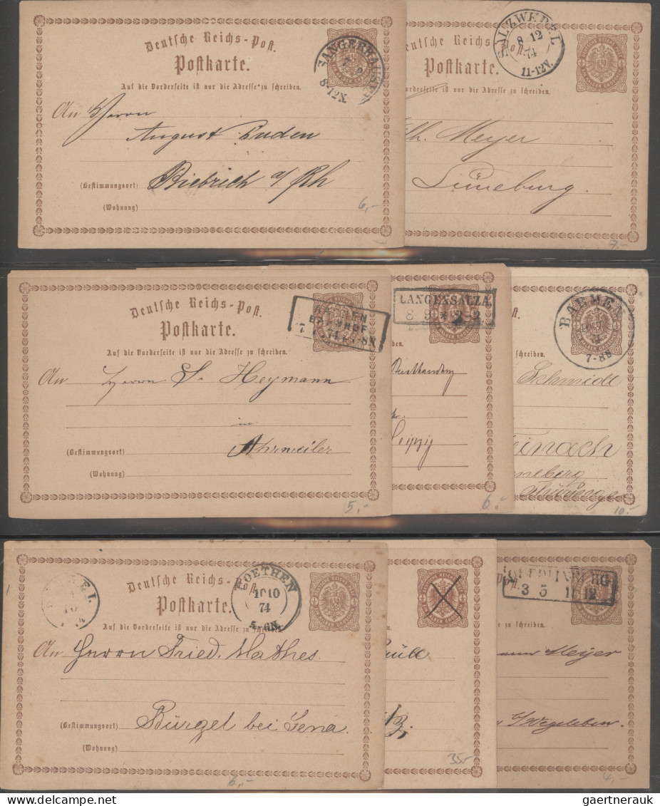 Deutsches Reich - Brustschild: 1872, Lot Mit 19 Karten/Briefen Und 17 Ganzsachen - Sammlungen