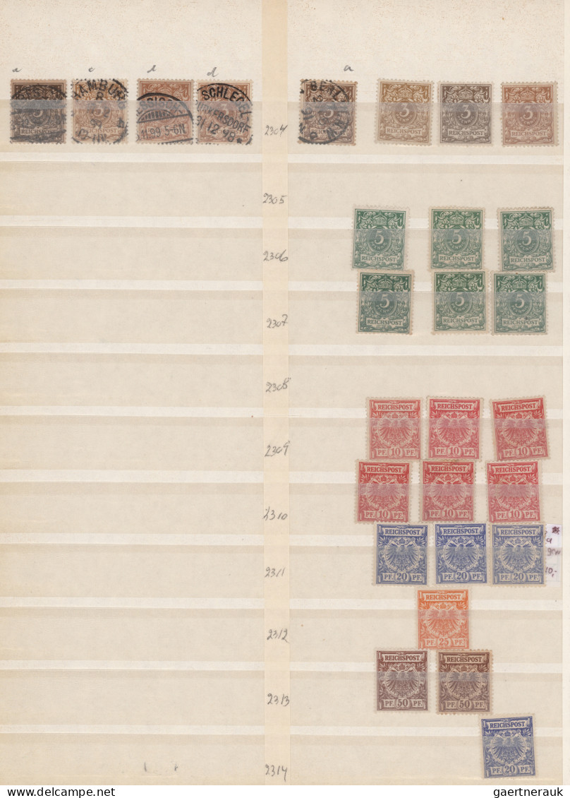 Deutsches Reich - Krone / Adler: 1889/1900 (ca.), Reichhaltiger, Meist Gestempel - Colecciones