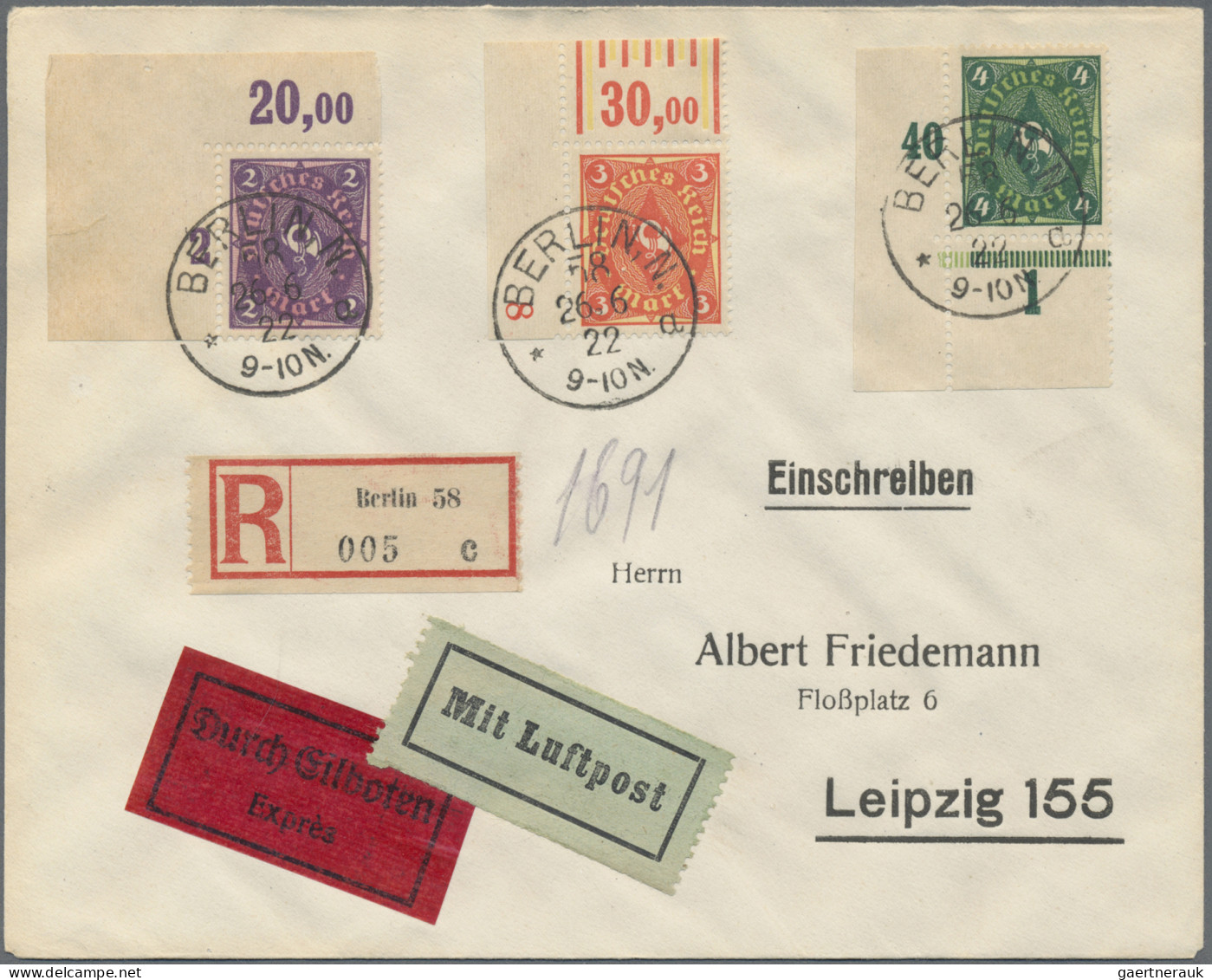 Deutsches Reich - Inflation: 1905/1923, interessanter Belege-Querschnitt aus der