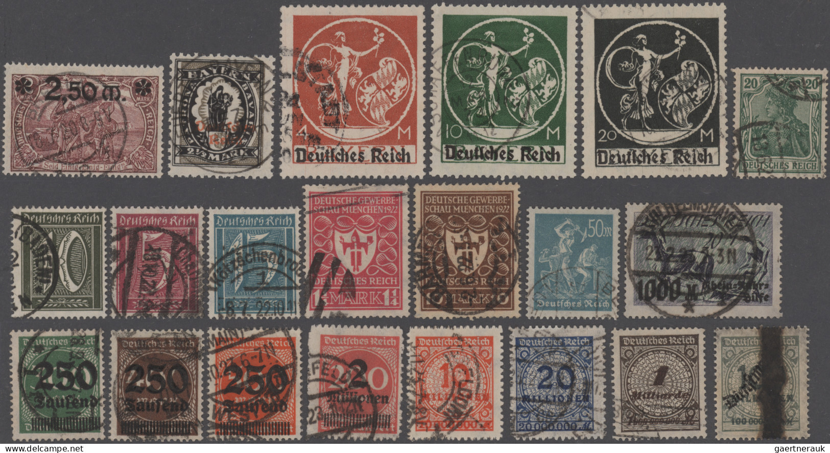 Deutsches Reich - Inflation: 1916/1923, Gestempelte Sammlung Auf 31 Steckkarten - Collections