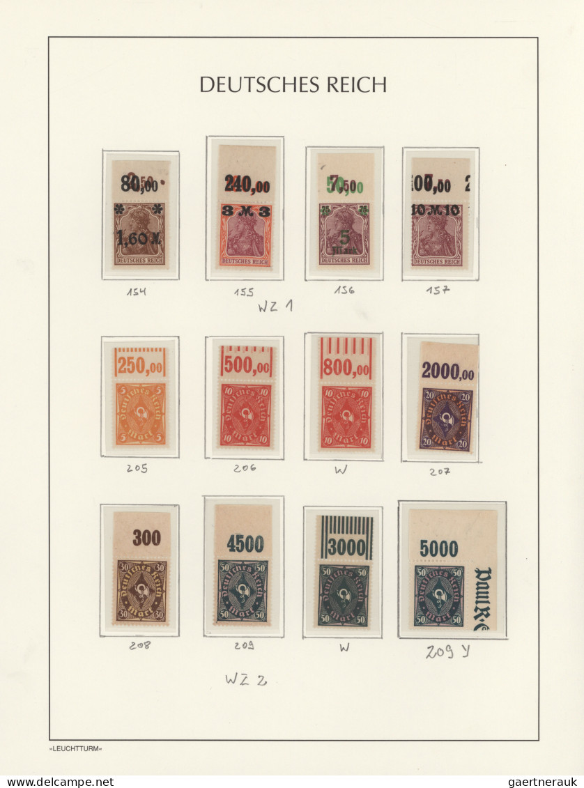 Deutsches Reich - Inflation: 1916/1923, Saubere postfrische Sammlung auf Leuchtt