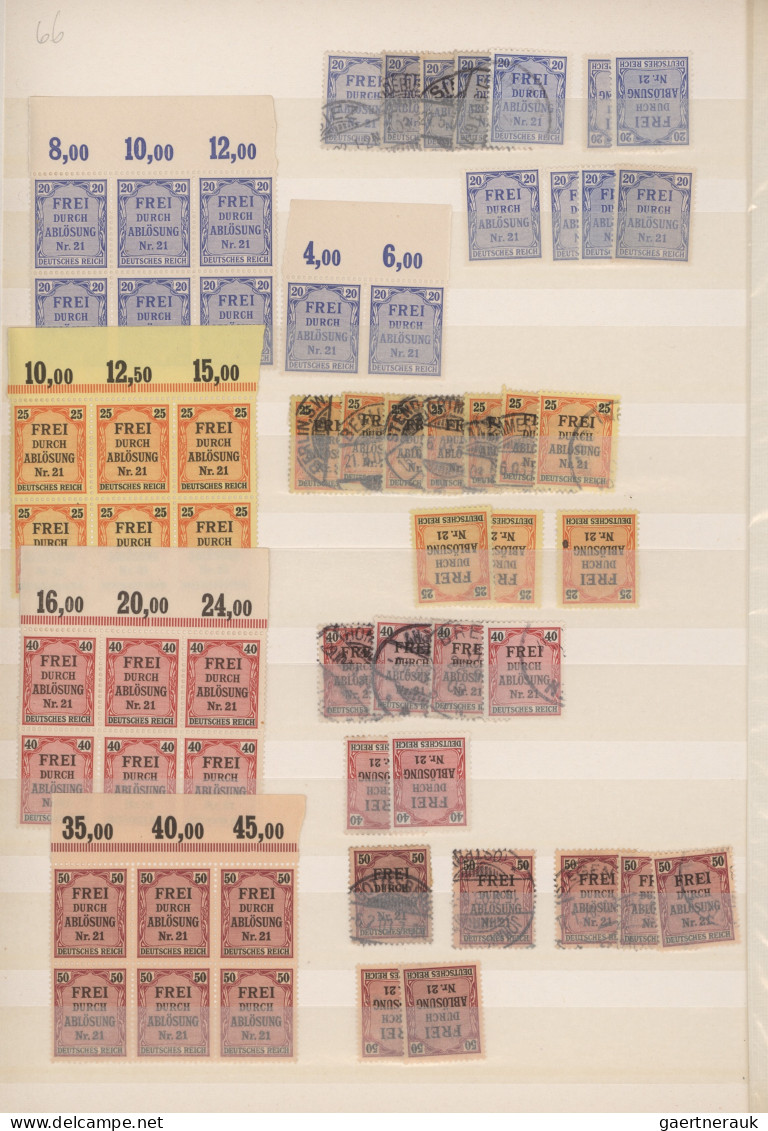 Deutsches Reich - Inflation: 1919/1923, reichhaltiger gestempelter und postfrisc