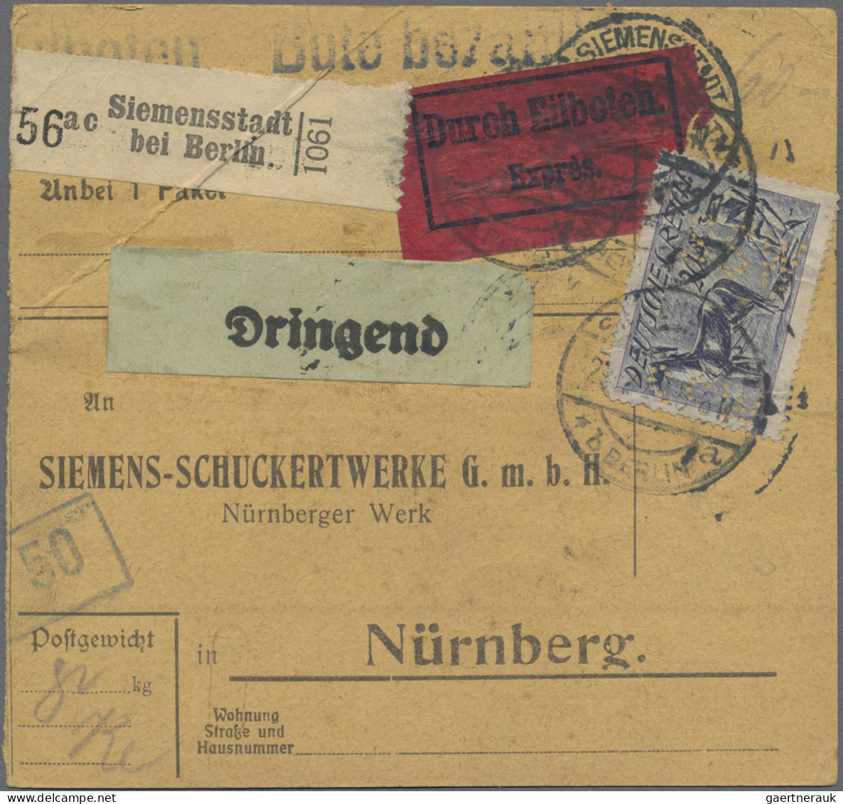 Deutsches Reich - Inflation: 1919/1923, vielseitige Partie von ca. 116 Bedarfsbe